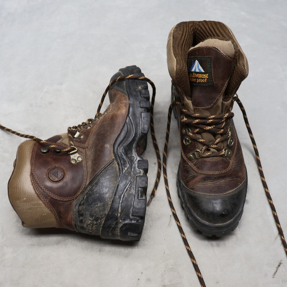 Mt Everest Mens 9 Hiking Boots Brown Jim Dry Leather Rugged Waterproof Lace Up